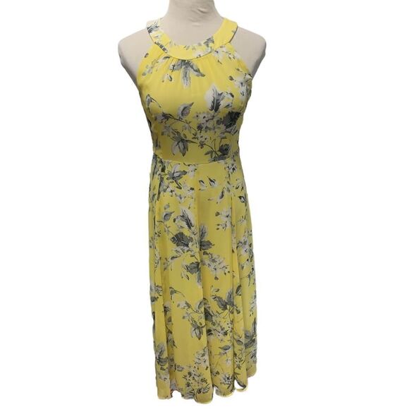 Tommy Hilfiger Yellow and Gray Midi Sundress Sz 2 - Picture 2 of 7